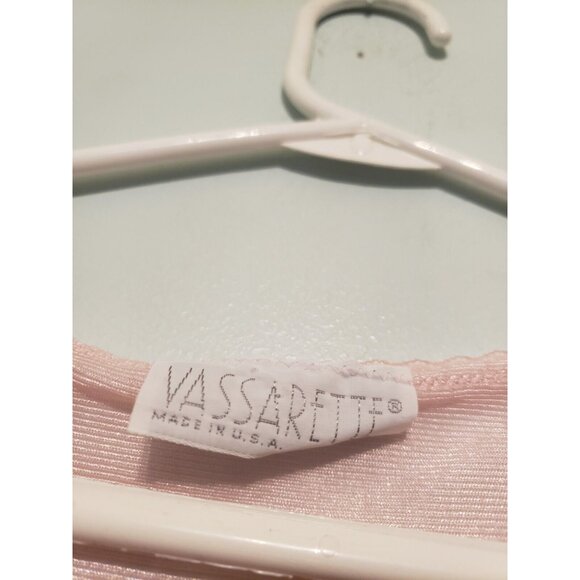 VTG 80s Vassarette Womens M Pegnoir Maxi Robe Pink Lace Open Front 3/4 Sleeve - Picture 6 of 6